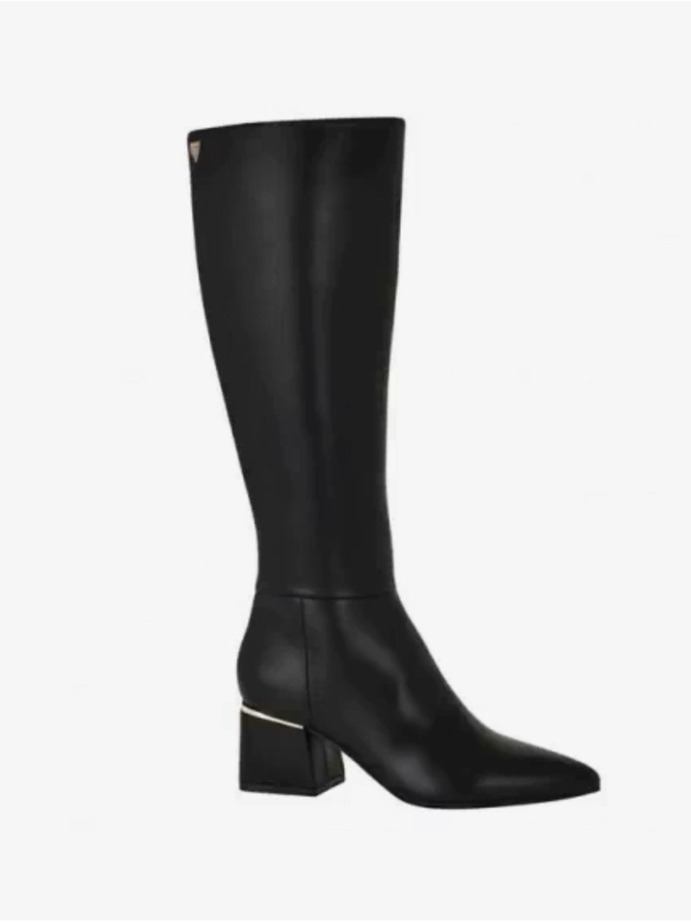Guess Black Knee-High Block Heel Riding Boots